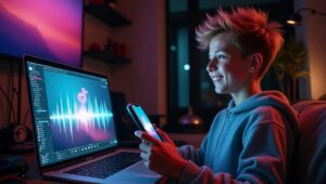 TikTok Creator Using AI Voice Generator for Video Editing