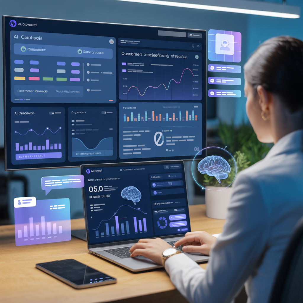 AI tools for analyzing customer feedback dashboard with sentiment analysis and data insights